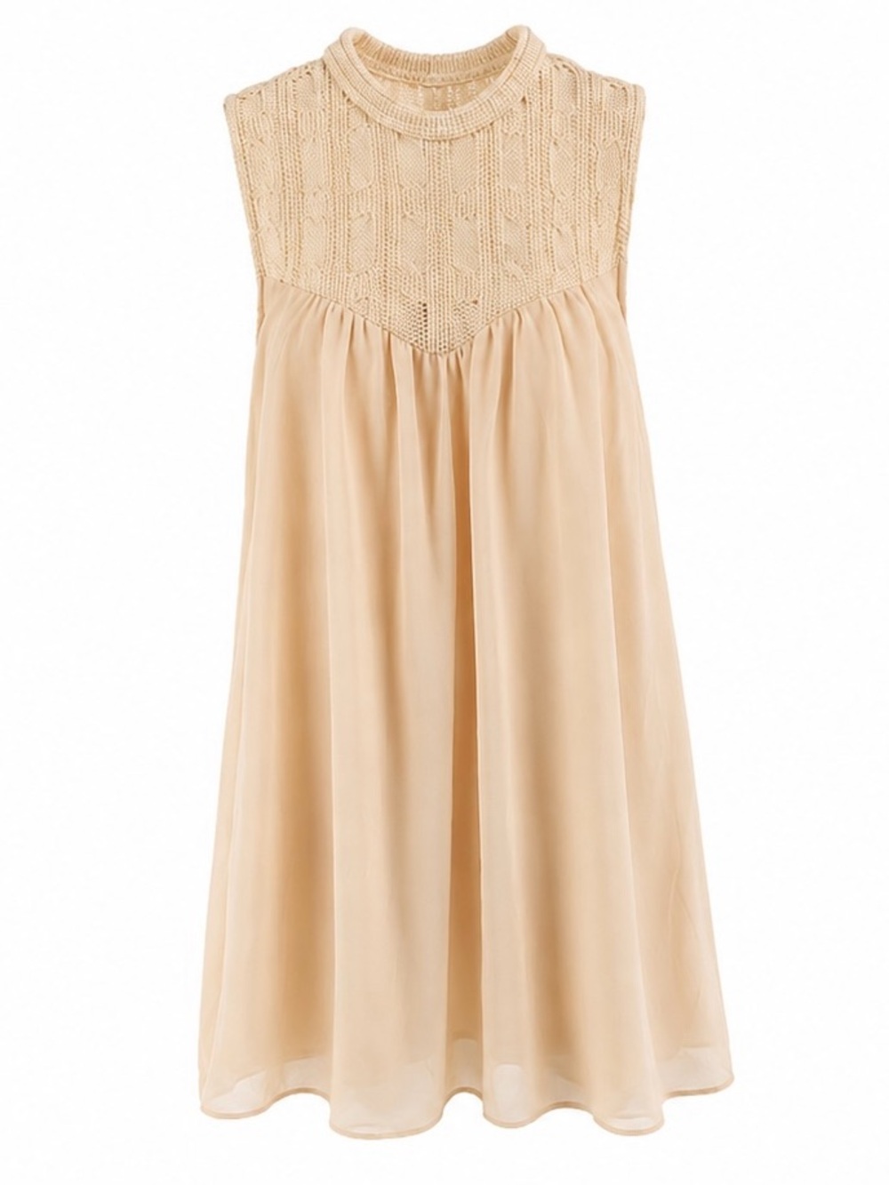 Forever 21 Contemporary Sleeveless Boho Knit Chiffon Dress | SIZE MEDIUM